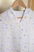 Luckka %100 Pamuk Bebek Çocuk Müslin Panço - ZTPANÇO Mor - 3