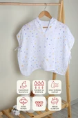 Luckka %100 Pamuk Bebek Çocuk Müslin Panço - ZTPANÇO Mor - 1
