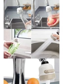 BEYAZ Musluk Batarya Ucu Başlığı 3 Farklı Mod Fonksiyonlu Musluk Başlığı 3 Fonksiyonlu Musluk Ucu - 2