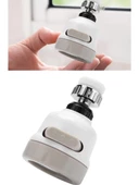 BEYAZ Musluk Batarya Ucu Başlığı 3 Farklı Mod Fonksiyonlu Musluk Başlığı 3 Fonksiyonlu Musluk Ucu - 1