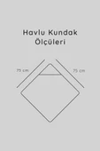 Luckka %100 Pamuk Bebek Havlu Kundak Banyo Havlusu - ZTKUNDAK Beyaz mavi - 5