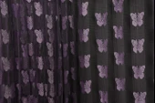 KELEBEK  MODEL LİLA ÇİFT RENK İP PERDE HAZIR DÜĞMELERİ DİKİLMİŞ İP PERDE 300*280 cm thumbnail 5