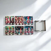 Bardak altlığı,yılbaşı temslı ahşap bardak altlığı - 3