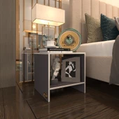 Kenzlife komodin hannu gri 50*40*40 komidin kitaplık thumbnail 1