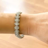 BZ 316l Çelik Zirkon Taşlı Damla Model Su Yolu Kadın Bileklik BLK-809 - 2