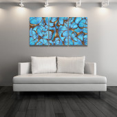 Kelebek Temalı 3 Parçalı Kanvas Tablo - 1