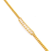 BZ Altın Kaplama Zirkon Taşlı Su Yolu Kadın Zincir Bileklik BLK- 737 - 3