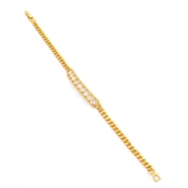 BZ Altın Kaplama Zirkon Taşlı Su Yolu Kadın Zincir Bileklik BLK- 737 - 4