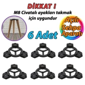 6 Adet Açılı Üçlü Sehpa Bağlantı Aparatı Zigon Puf Tabure Mobilya Masa Ayağı Ayak Takma Tabanı thumbnail 1