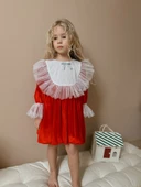 Velvet Kırmızı Kadife Elbise - 2