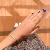 BZ Altın Kaplama Zirkon Taşlı Su Yolu Kadın Zincir Bileklik BLK-735 - 2