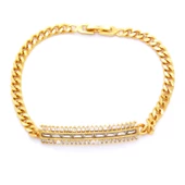 BZ Altın Kaplama Zirkon Taşlı Su Yolu Kadın Bileklik BLK-731 - 1