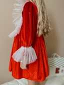 Velvet Kırmızı Kadife Elbise - 3