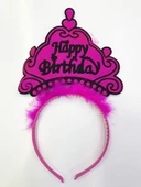 Happy Birthday Yazılı Neon Renk Taç 12 Adet - 4
