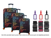 Bagacar Relax 3lü Set Valiz Kılıfı, 3 lü Valiz Kemeri, 3lü Valiz Etiketi - 1