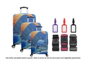 Bagacar Paraşüt 3lü Set Valiz Kılıfı, 3 lü Valiz Kemeri, 3lü Valiz Etiketi thumbnail 1