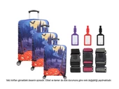 Bagacar Balkabağı 3lü Set Valiz Kılıfı, 3 lü Valiz Kemeri, 3lü Valiz Etiketi thumbnail 1