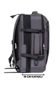 Gri Su Geçirmez Oxford Kumaş Ortopedik Laptop Sırt Çantası - 5