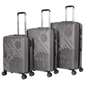 NASA U.S Space Antrasit 3 lü Valiz Seti (Büyük + Orta + Kabin ) - 1