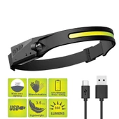 Ps-001 5 Aydınlatma Modlu Cob Led Sensörlü Usb Şarj  Edilebilir Dahili Pilli Kafa Lambası - 1
