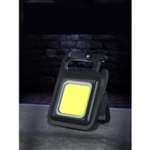 Mini 30 Ledli  Mıknatıslı Anahtarlık Flash Kamp Lambası Askılı Kapak Açacaklı Şarjlı Fener - 3
