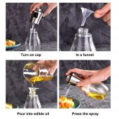 Paslanmaz Çelik Başlıklı Cam Spray Yağdanlık - 1