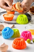 QNİAY Silikon Mini Kek Kalıbı 12 Parça Muffin Kek Kalıbı Pratik Kek Kalıbı - 3