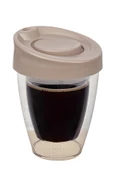 QNİAY Çift Cidarlı Espresso Kahve Bardağı Kapaklı El Yakmaz Bardak Americano Latte Coffe Çay - 5