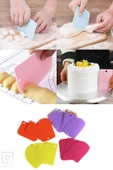 QNİAY 3lü Set Hamur Kesme Ve Kazıma Aparatı Hamur Pasta Börek Kek Çörek Şekillendirici Kesici Kazıyıcı Q06 - 6