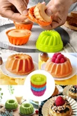 QNİAY Lüx Pratik Silikon Mini Kek Kalıbı 12 Parça Muffin Kek Kupası Kalıbı Hamur Kek Pişirme Kalıbı - 3