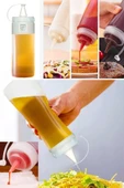 QNİAY Qchef Hazırlık Şişesi (2 Adet) Kapaklı Salata Sosu Zeytinyağı Ketçap Mayonez Sıkma Sosluk 400 Ml thumbnail 1