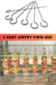 QNİAY Paslanmaz Çelik 4 Adet Airfryer Şiş Teli Xxl Airfryer Uyumlu Izgara Şiş Teli Fritöz Izgara Teli thumbnail 1