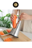 QNİAY Saplı Paslanmaz Çelik Rende Sebze Meyve Sunum Büyük Rende Silikon Tabanlı Lüks El Rendesi thumbnail 5