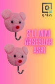 Kalsiyum Mood 2 'li Askı Mini Pembe Ayıcıklı  Aksesuar Anahtarlık  Ayıcıklı - 3