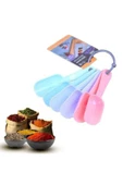 QNİAY 6'lı Plastik Baharat Kaşığı Toz Baharat,kahve,tuz Ve Şeker Kaşığı Renkli Mini Kürek - 1