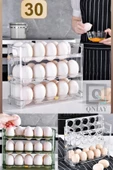 QNİAY 3 Katlı Raf Yumurta Saklama Kutusu Buzdolabı Yan Kapı Organizer Buz Dolabı Için Yumurta Rafı thumbnail 2