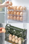 QNİAY 3 Katlı Raf Yumurta Saklama Kutusu Buzdolabı Yan Kapı Organizer Buz Dolabı Için Yumurta Rafı thumbnail 7