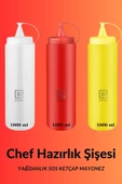 QNİAY 3lü Set Renkli Sosluk Yağdanlık 1000 ml  Pratik Süsleme Sıkma Yağdanlık Ketçap Hardal Mayonez thumbnail 5
