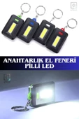 QNİAY Anahtarlık El Feneri Pilli Led Flaşör 1 adet Taşınabilir 3 modlu Cob Led Fener Kamp Balıkçılık Işık thumbnail 1