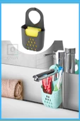 QNİAY Pratik Silikon Lavabo Düzenleyici Organizer Diş Fırça Sabun Vb. Lavabo Batarya Musluk Askılı thumbnail 7