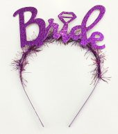 Parti Mor Renk Bekarlığa Veda İtalik Yazı Alyanslı Bride Taç - 1