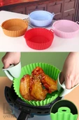 QNİAY Airfryer Silikon Pişirme Kalıbı Hava Fritözü Kalıbı Tüm Airfryer Uyumlu Kek Ekmek Fırın Tavuk Et thumbnail 7