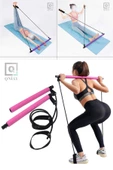 QNİAY Pilates Çubuk Bar Taşınabilir Fitness Pilates Crossfit Vücut Geliştirme Bantları Yoga Direnç Seti - 5