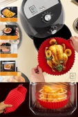 QNİAY Airfryer Silikon Pişirme Kalıbı Hava Fritözü Kalıbı Tüm Airfryer Uyumlu Kek Ekmek Fırın Tavuk Et thumbnail 4