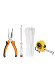 QNİAY Mini Yankeski + Şerit Metre 3 Mt + Kontrol Kalemi + 100 Adet Plastik Kelepçe - 1