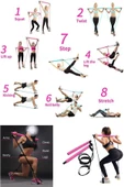 QNİAY Pilates Çubuk Bar Taşınabilir Fitness Pilates Crossfit Vücut Geliştirme Bantları Yoga Direnç Seti - 2
