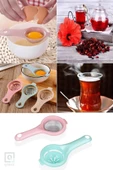 QNİAY Pratik 2'li Set Çay Süzgeci Ve Yumurta Akı Ayırıcısı Süzgeç Ayırıcı Aparat - 1