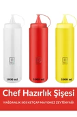 QNİAY 3lü Set Renkli Sosluk Yağdanlık 1000 ml  Pratik Süsleme Sıkma Yağdanlık Ketçap Hardal Mayonez thumbnail 6