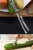 QNİAY Pratik Yan Soyacak Meyve Sebze Domates Patates Soyacağı Paslanmaz Çelik Soyacak thumbnail 4
