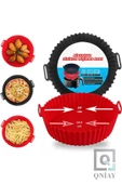 QNİAY Airfryer Kalıbı Yağsız Kızartma Sıcak Hava Fritöz Silikon Sepet Mat Yapışmaz Pişirme Fırın Matı thumbnail 5